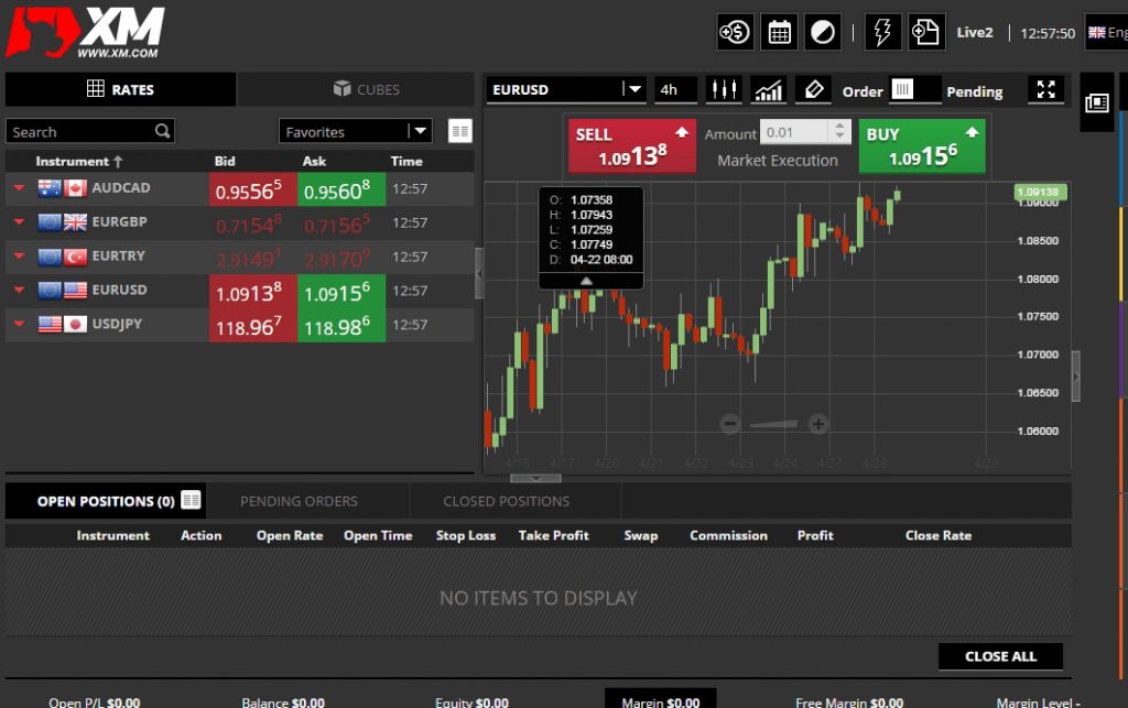 xm broker interface