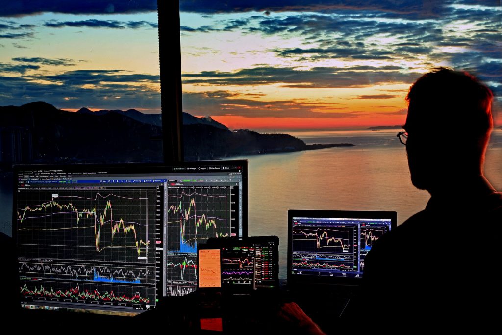 Nighttime forex charts monitoring. 