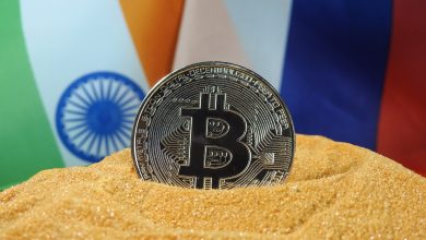 India flag and cryptocurrency