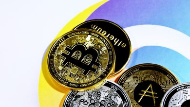 Physical illustration of various cryptocurrencies