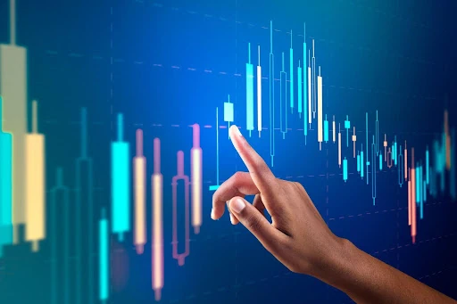 Chart showing candlestick trends